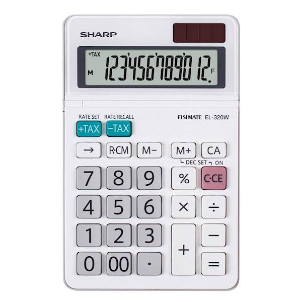 SHARP kalkulator EL320W, 12M, namizni