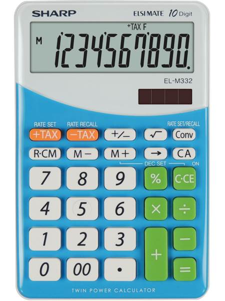 SHARP kalkulator EL332BBL, 10M, namizni