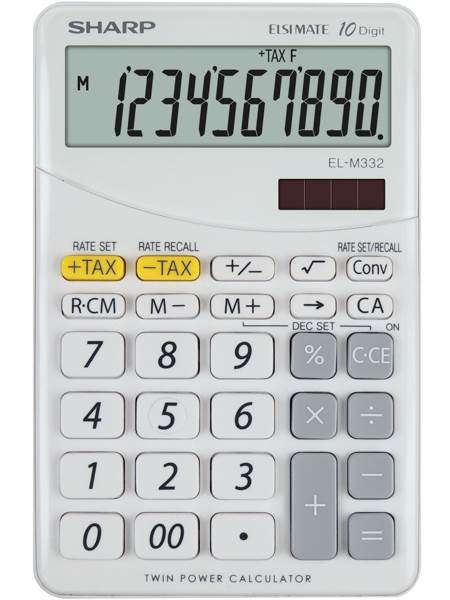 SHARP kalkulator ELM332BWH, 10M, namizni