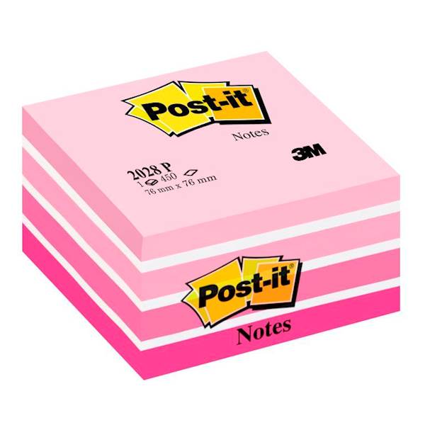 3M samolepilna kocka Post-it, 2028-P, AQUA pink