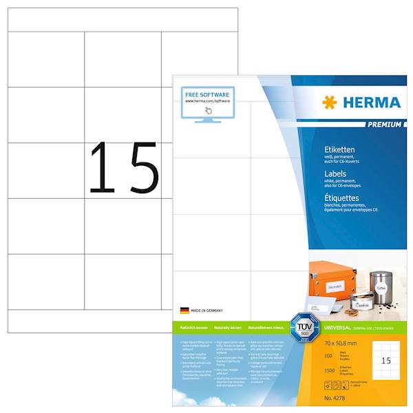 Herma etikete Superprint Premium, 70x50.8 mm, 100/1