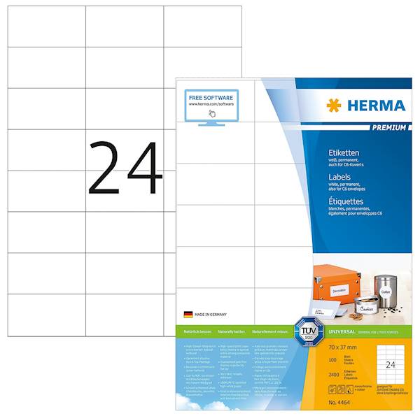 Herma etikete Superprint Premium, 70x37 mm, 100/1