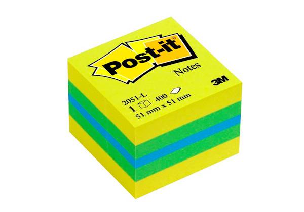 3M samolepilna mini kocka Post-it, 2051-L, lemon