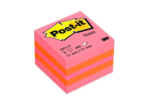 3M samolepilna mini kocka Post-it, 2051-P, pink
