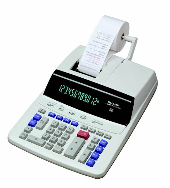 SHARP kalkulator CS2635RHGY, 12M, računski stroj