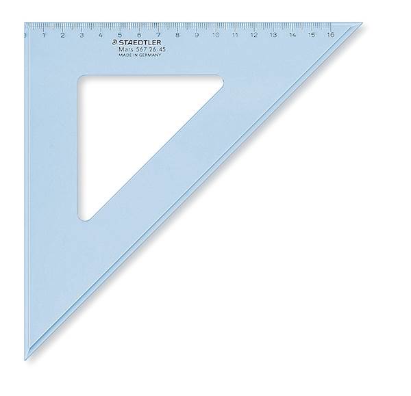 Staedtler trikotnik Transparent, moder, 45/45 stopinj, 26 cm