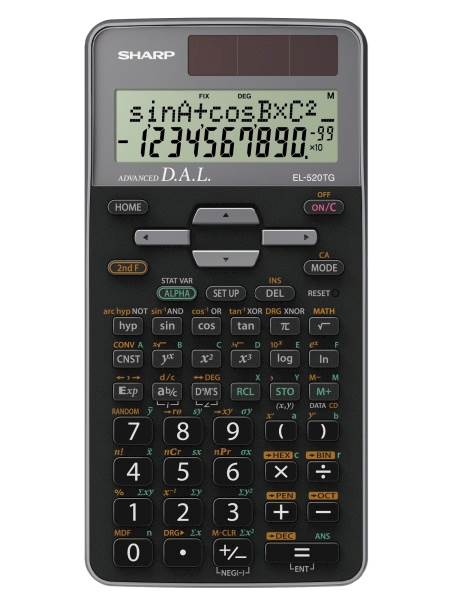 SHARP kalkulator EL520TGGY, 400F, 2V, tehnični