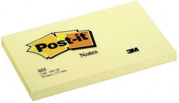 3M samolepilni lističi Post-it, 655-WE, 76 x 127 mm, 100/1, rumen