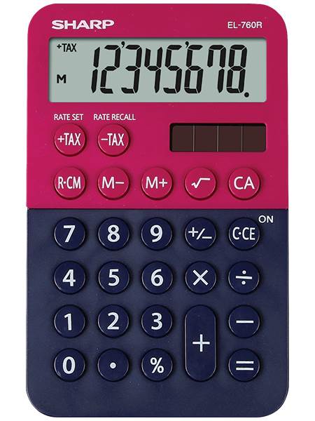 SHARP kalkulator EL760RBRB, 8M, namizni