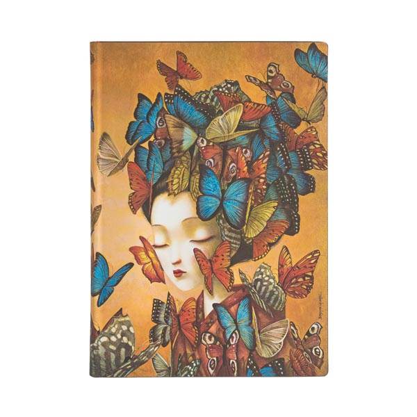 Paperblanks Madame Butterfly, midi, črtni, mehke platnice