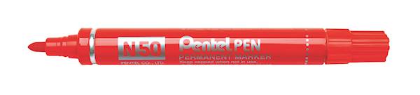 Pentel marker permanentni N50, rdeč