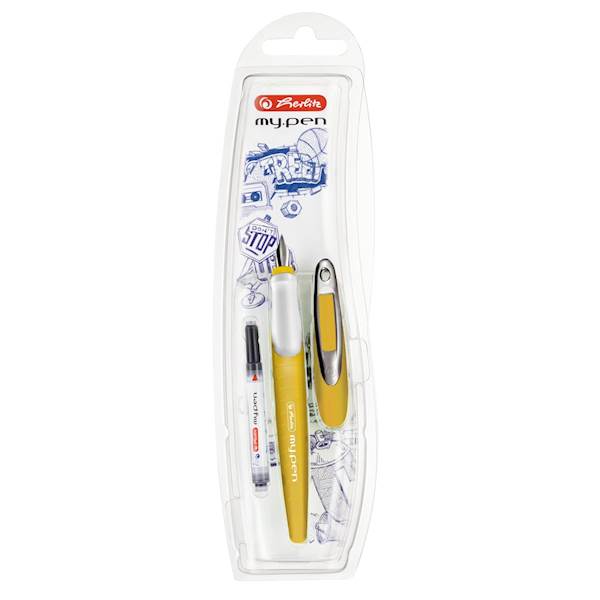 Herlitz nalivno pero, My.pen, rumeno/bel, na blistru